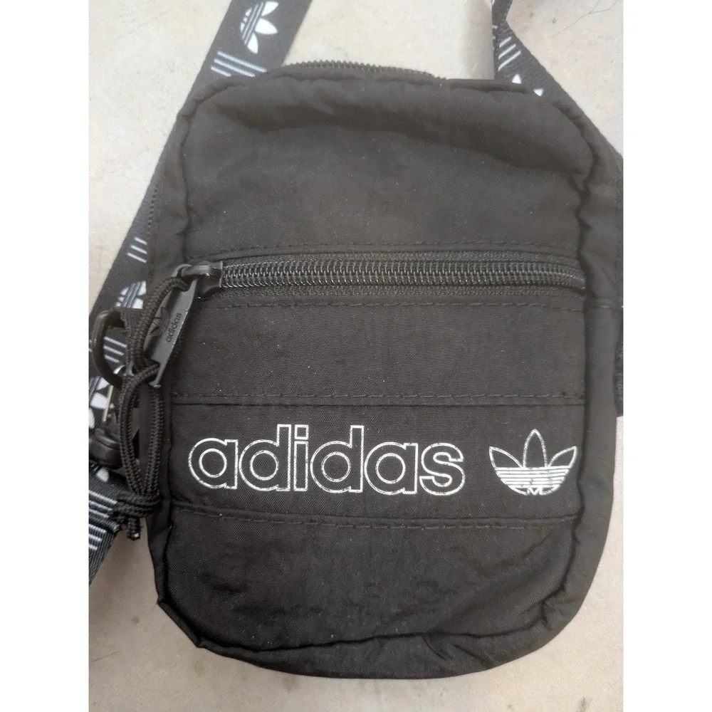Adidas Festival Bag Men's Women's OS Black Trefoil Logo Crossbody Nylon Strap